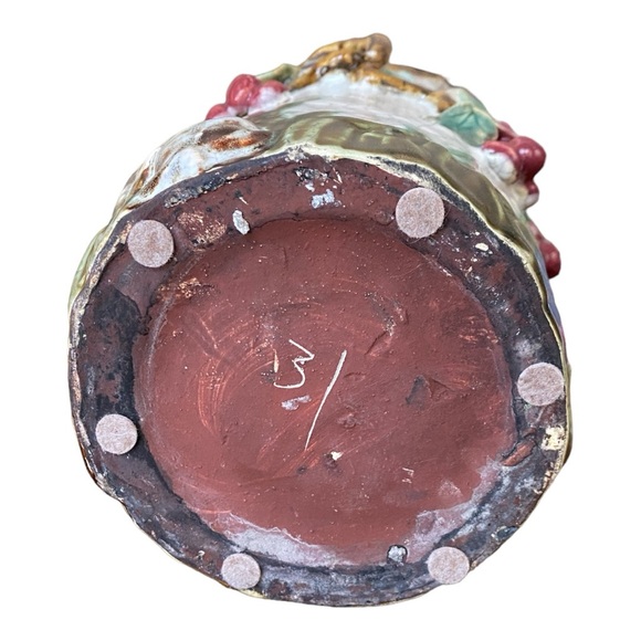 Antique Majolica Vase with many applied, high-relief details. - Picture 10 of 10